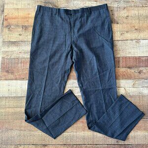 Joe Just One Earth Joseph Abboud Men's Gray Plaid Flat Front Trousers Dress Pant